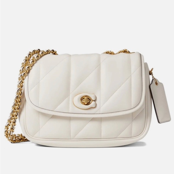 Coach Maddison Pillow Convertible Shoulder Bag NWT Largest size in Chalk - Picture 1 of 17